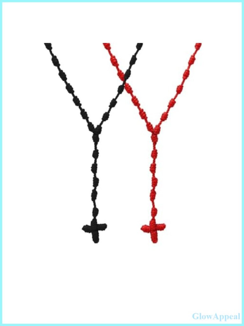 Handmade Knotted Cord Rosary Necklace Irregular Franciscan Knot Nylon Rope Cross